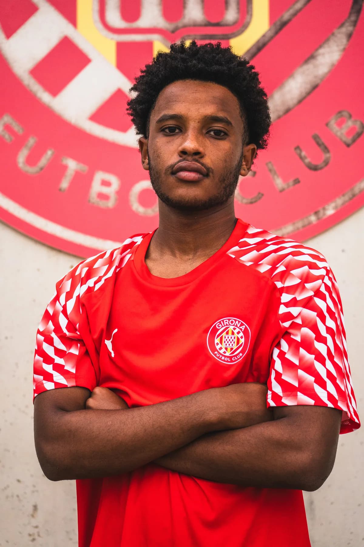 Kenna Beka, left back / right back, in training at Girona FC